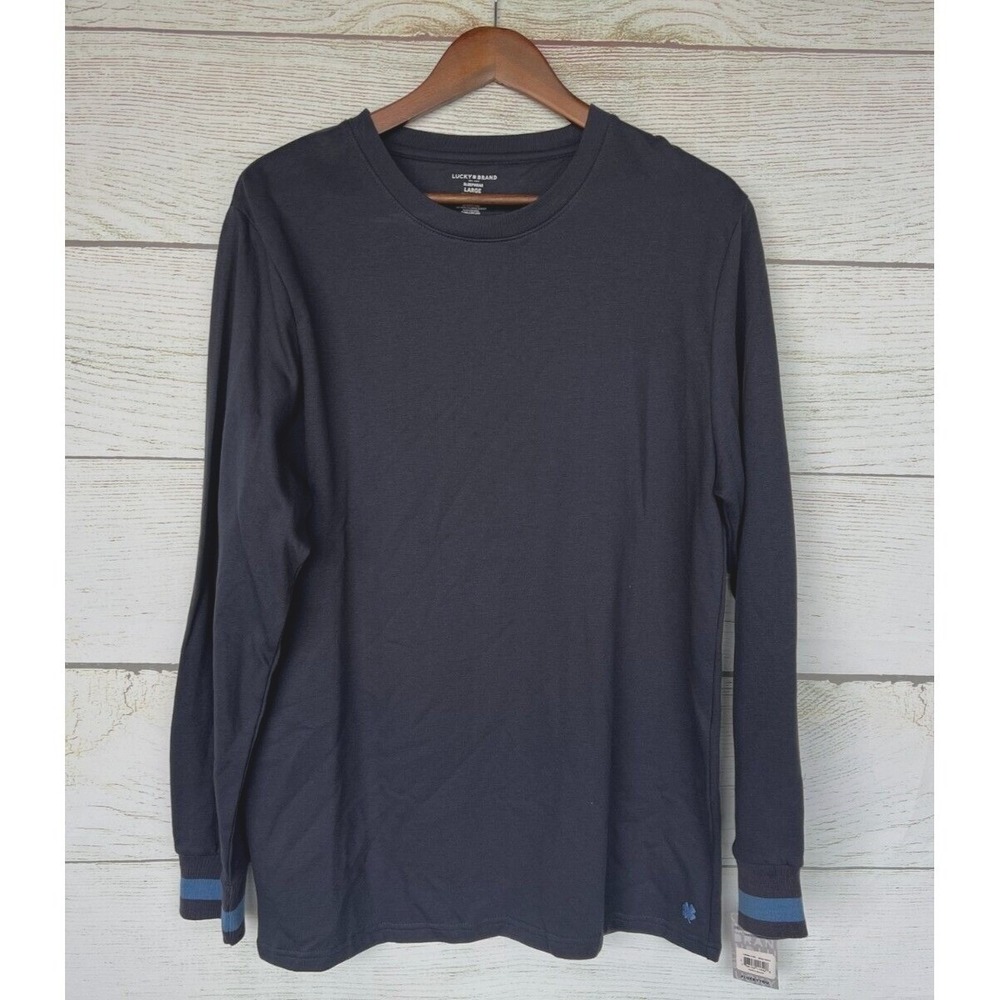 Lucky Brand Sleepwear Sweatshirt Mens Large Crew Neck Thin Fleece Pullover New